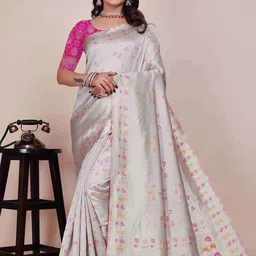 Moda Rapido Woven Design Zari Silk Cotton Saree image 4