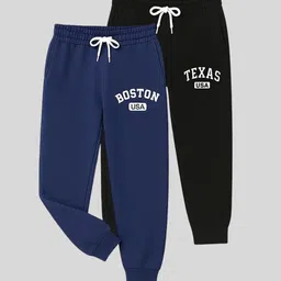 TICOSS Boys Pack Of 2 Typography Printed Mid-Rise Cotton Joggers-picture-32