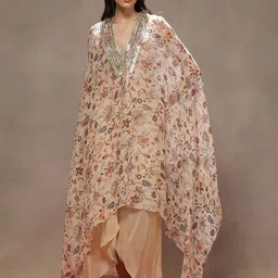 Kyra Printed Bralette, Cape & Skirt Co-Ord Set-picture-31