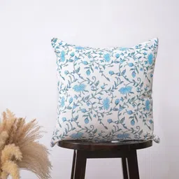 Jaipur Chintz Blue Floral Printed Square Cushion Covers-image-2