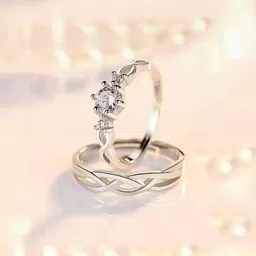 Teeragaj Set Of 2 Stone Studded Adjustable Finger Ring-picture-37