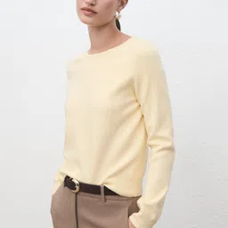 MANGO Round Neck Knitted Pullover image 1