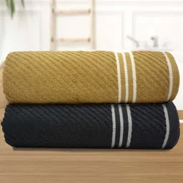 Myntra Elegant Homes Multicoloured 2 Cotton 400 GSM Bath Towel-picture-23