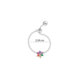 GIVA 925 Sterling Silver All My Colours Chain Rhodium-Plated CZ Studded Adjustable Ring image 4