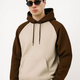 Maniac Men Colourblocked Hooded Pullover Sweatshirt-picture-24