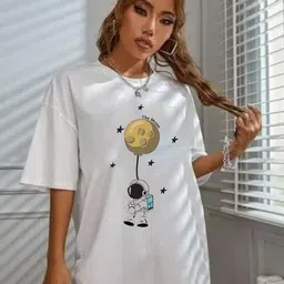 TOGS & TERRE Women Graphic Printed Round Neck Cotton Relaxed Fit T-shirt-picture-23