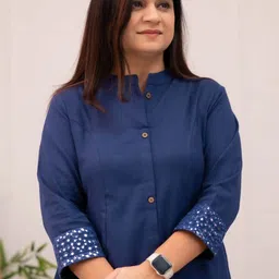 SHREE ARIHANT CREATIONS Women Regular Mirror Work Kurta with Trousers image 4