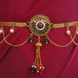 VALUSHA Women Studded Waist Chain Saree Accessories with Lobster Closure image 2