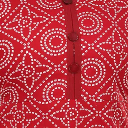 NIGHTY KING Bandhani Printed Short Sleeves Pure Cotton Maxi Nightdress image 2