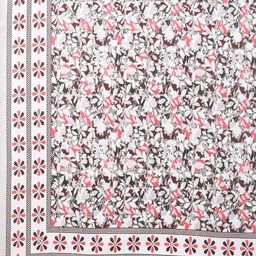 JEEVAT White Floral 220 TC Bedsheet with 2 Pillow Covers image 3