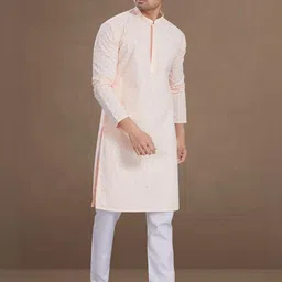 PulseIQ Men Embroidered Thread Work Kurta image 5