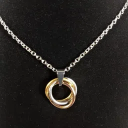 P. R. PRINTS Silver-Plated Stainless Steel Lycogel Ring Pendant With Chain-picture-16