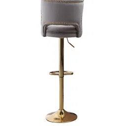 Doe Buck Velvet Tufted Bar Chairs with Golden Base image 5