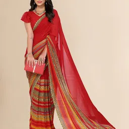 Moda Rapido Women Printed Saree With Unstiched Blouse Piece image 4