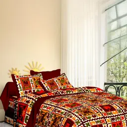MILAAV Maroon 144 TC Bedsheet with 2 Pillow Covers-picture-16
