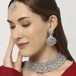 vatsalya creation Alloy Gold-plated White Jewel Set-picture-19