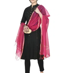 A R SILK DUPATTA HUB Art Silk Dupatta with Zari image 5