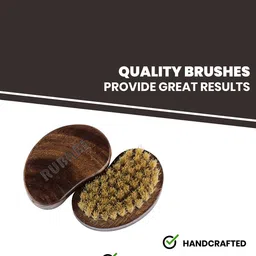 RUBAB MEN 100% Natural Bristles Beard Brush - Brown image 5