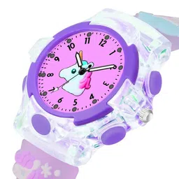 ON TIME OCTUS Girls Printed Dial & Bracelet Style Analogue Watch KD-137 PURPLE UNICORN image 5