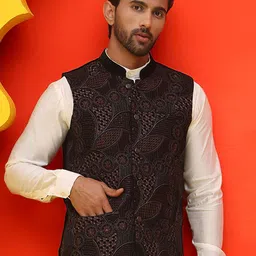 Jompers Embroidered Mandarin Collar Nehrujacket image 4