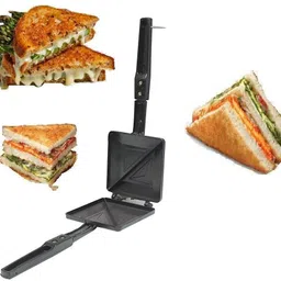 ar enterprise Non-Stick Aluminium Gas Toaster Cum Sandwich Maker, Black 2-Cut Sandwich Grill-picture-13
