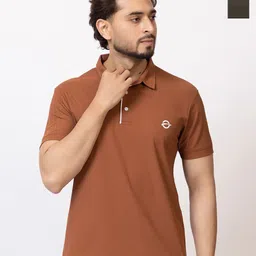 DDOUDDOU Men Pack of 2 Solid Polo Collar Cotton T-shirts-picture-16