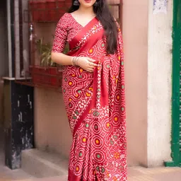 DIVASTRI Batik Silk Blend Saree-picture-39