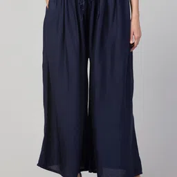 FAMBEE Women Flared Knitted Palazzos-picture-29