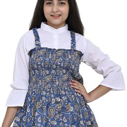 LIME N LEMON Girls Floral Print Shoulder straps Bell Sleeve Peplum Top-picture-52