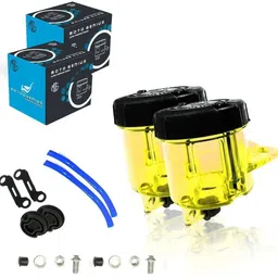 Front Brake Clutch Fluid Bottle Oil Reservoir Tank Cup (Yellow) 2QTY Oil Filler Cap-image-98