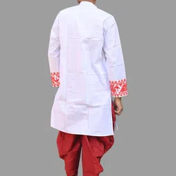 AMIT ONLINE Men Self Design Pure Cotton Ethnic Kurta image 4