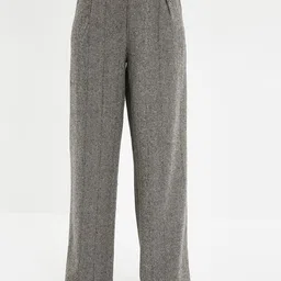Trendyol Women Solid High-Rise Parallel Trousers-picture-44