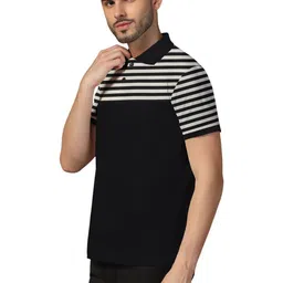 Blisstone Men Striped Polo Collar T-shirt image 4