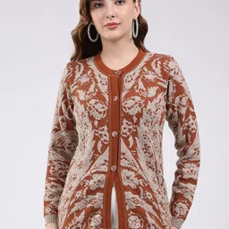 Monte Carlo Women Floral Printed Woollen Cardigan-picture-23
