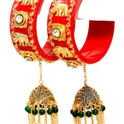 Align Set Of 2 Gold Plated Stone Studded Bangles-picture-42