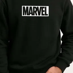 Organic Chics Men Marvel Printed Round Neck Pullover Sweatshirt image 2