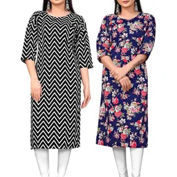 MANTRA DESIGNER Women Pack Of 2 Multicoloured Crepe Kurtas-picture-29