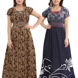 Inner Beats Pack Of 2 Cotton Blend Nightdress-picture-24