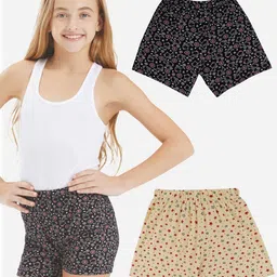 Bodycare Kids Girls Shorts Black & Yellow Pack of 2 Suitable for All Day Wear-picture-14