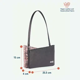 alt by zouk ZOUK Women Abstract Printed Baguette Shoulder Bag - Cashmere Noir (Copper) image 2