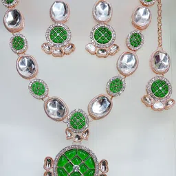 VATSALYA creation Rose Gold-Plated Alloy Artificial Stones Necklace-picture-25