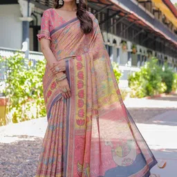 ALMAARI FASHION Ethnic Motifs Pure Cotton Banarasi Saree-image-91