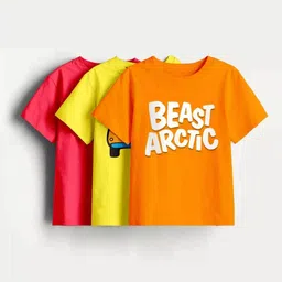 Guugly Wuugly Boys Pack of 3 Typography Printed T-shirt image 2