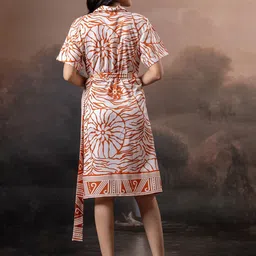 Amarasha Print Crepe Fit & Flare Dress image 4