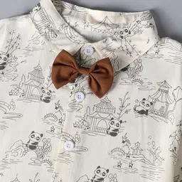 hopscotch 2-Pc Panda Bow Applique Shirt & Shorts image 4