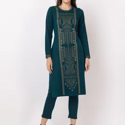 KEIKO Women Ethnic Motifs Flared Sleeves Sequinned Jacquard Kurta-image-56