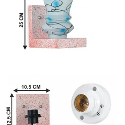 1ST TIME Blue & White Textured Wood Contemporary Abstract Shaped Shaped Wall Lamp image 2