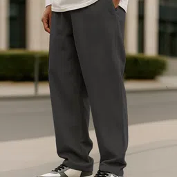 fabflee Men Self Design Grey Track Pants-picture-12