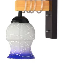 SOMIL Blue Glass Cylinder Printed Wall Lamps image 2