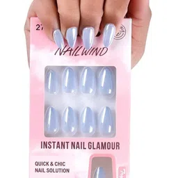NAILWIND 30-Pcs Reusable Press On Nail- Blue 17-picture-15